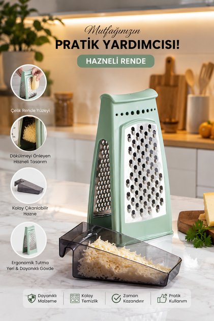 L-00667 Stainless Steel Double-Sided Grater-Slicer Chopper - Green