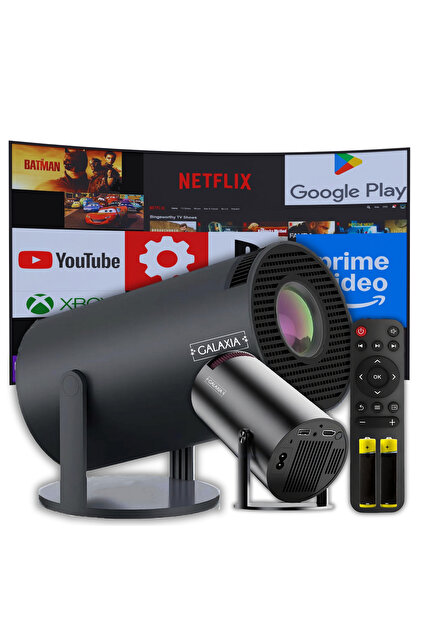 Videoproiector Smart LED Portabil GALAXIA® Android 12, Wi-Fi 6, HD 720p, HDMI, USB