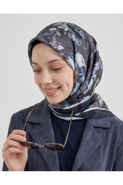 Floral Patterned Twill Scarf