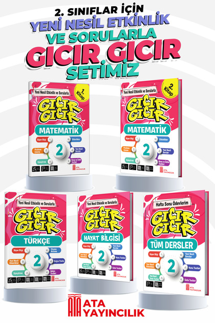 2. Sınıf Gıcır Gıcır 5'li Set (Türkçe-Matematik (2 Kitap)-Haya Bilgisi-Hafta Sonu Ödevlerim Tüm Ders