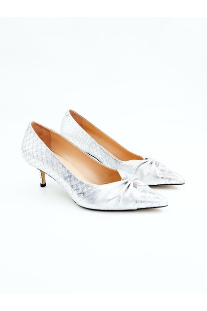 Women's Genuine Leather Heeled Shoes Lame