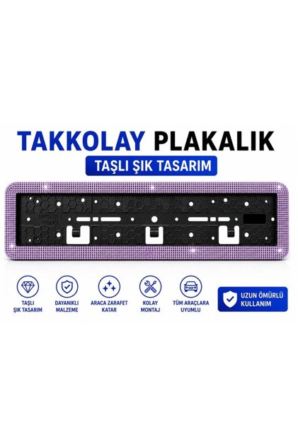 PLAKALIK TAKKOLAY TAŞLI MOR 1 ADET PLAKALIK