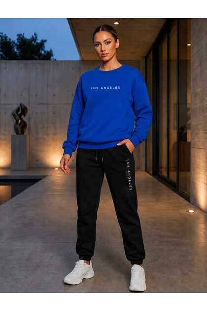Zero Collar Sweat Suit Set 2-Piece Sporty Stylish Set Women Men Unisex Model