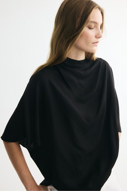 Drapeli Saten Gabardin Bluz
