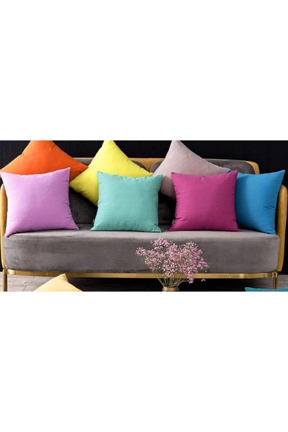 Set de 10 fețe de pernă 35 x 35 cm, bumbac ranforce, culori asortate
