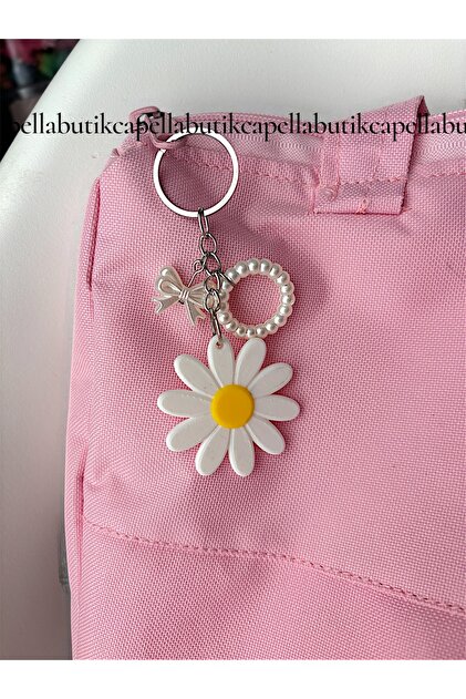 Daisy Pearl Bow Coquette Aesthetic Keychain and Bag Charm