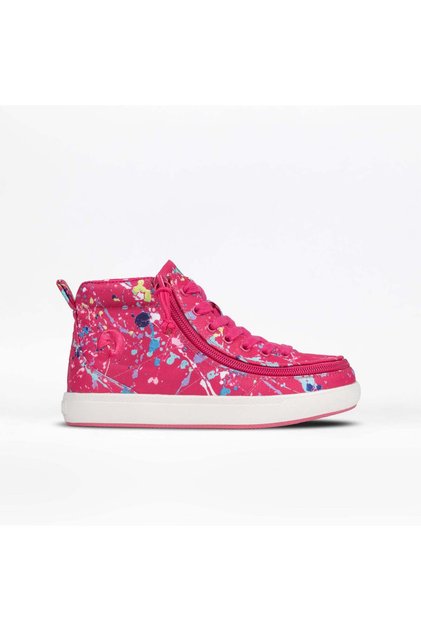 Kids Sasha Splatter Classic D|R II High AFO Friendly Flip Top Zipper Shoes - Wide