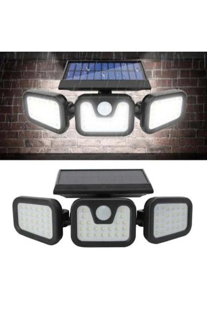 Lampă solară cu 3 direcții, senzor de mișcare, IP65 - set 1 bucata