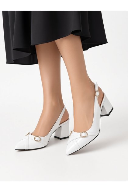 Women's Classic Heeled Shoes-White