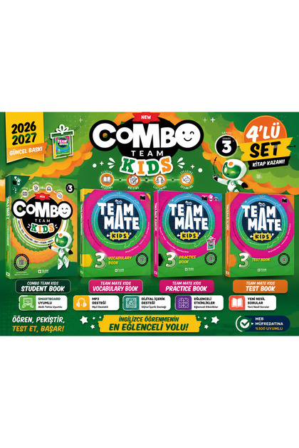 COMBO TEAM KIDS 3. Sınıf İngilizce 4’lü Set – Student Book + Vocabulary + Practice + Test | 2026-2027 Güncel Baskı