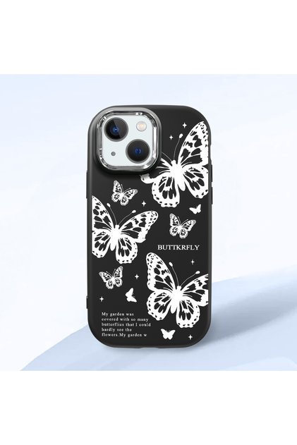 iPhone 13 Mini Compatible Minimal Butterfly Pattern Soft Silicone Case, Impact Protected