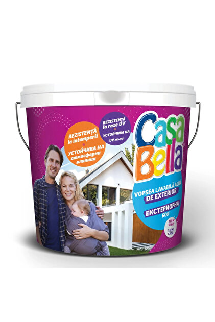 Миеща се външна боя, Casabella, Бяла, 4л