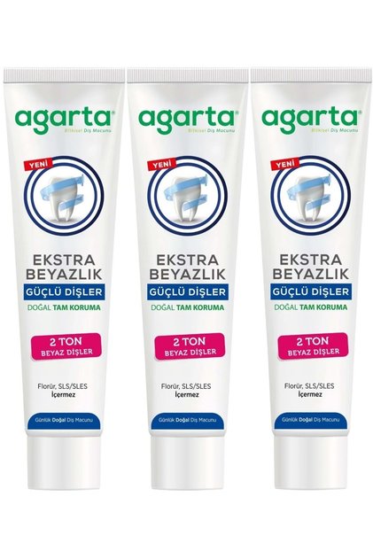 Natural Full Protection Toothpaste 75 ml Extra Whiteness Strong Teeth (Anti-Stain) (Set of 3)