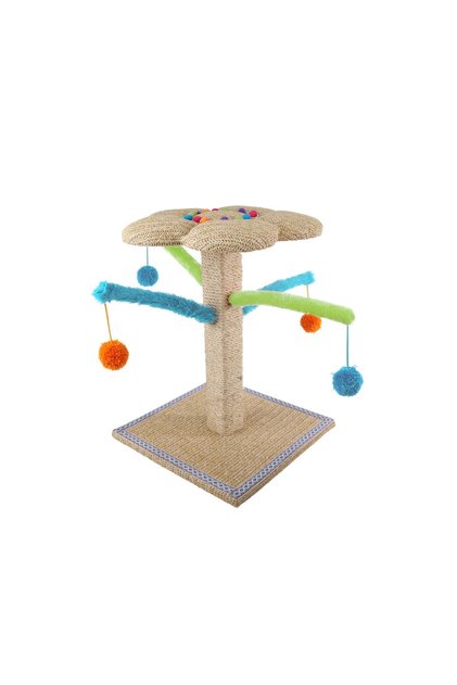 Whisker Fiesta Blossom Cat Tree | Multi‑Level Cat Tower with Scratching Posts & Dangling Toys | Stylish Blossom Design for Play, Climbing & Scratching |
