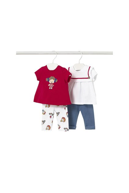 Set fete 2 piese: tricou și pantaloni scurți 1736 Alb