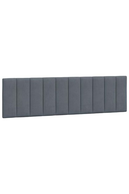 Pernă pentru tăblia patului, Hanko, gri închis, 180 cm, catifea