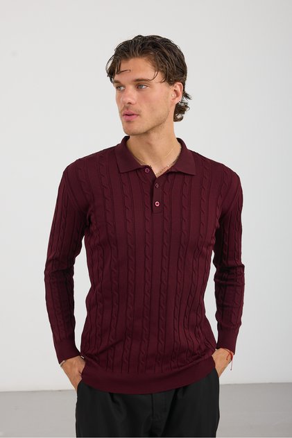 Men's Washable Anti-Pilling Polo Collar Hair-Weaved Knitwear