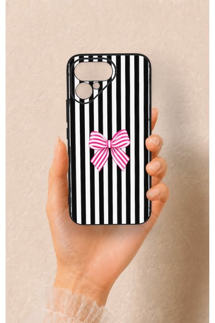 Tecno Pova Curve 2 Compatible Pink and White Ribbon Patterned Silicone Case
