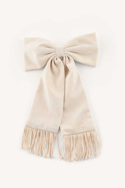 Large Bowknot Tassel Detailed Women's Hair Clip I3646Axns