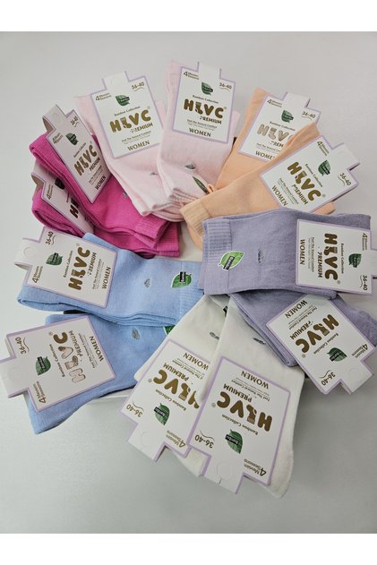 Women's Bamboo Socks Set of 12, 6 Colors, 2 Pieces Each, Soft, Breathable, Anti-Sweat, Anti-Odor, High Quality, Size 36-40