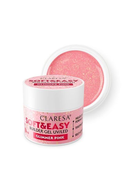 Gel bud SOFT&EASY BUILDER GEL 12 g GLIMMER PINK