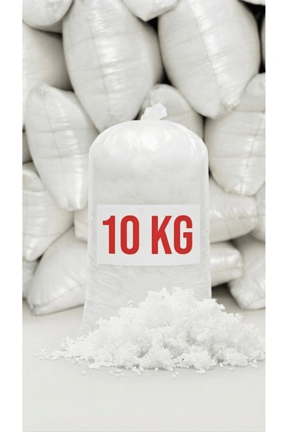 10 kg White Bead Fiber - 1. Class a Siliconeized Pillow Cushion Filling Fiber (Vacuum Packaging)