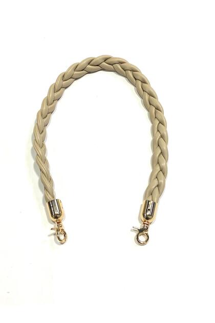 Knitted Model Leather Bag Handle / 50 cm / with Gold Hook