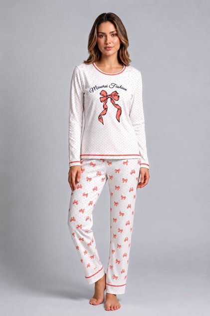 Women's Patterned Long Sleeve Comfortable Pajama Set