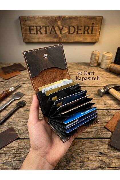 100% Genuine Leather Handmade Multi-Section Wallet & Card Holder