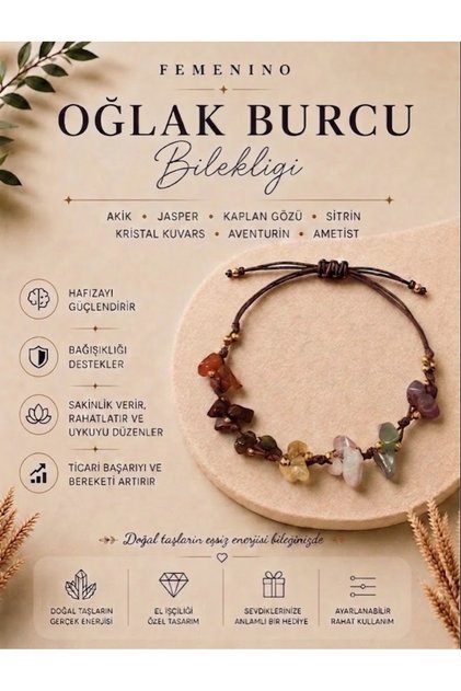 Capricorn Zodiac Natural Stone Macrame Bracelet