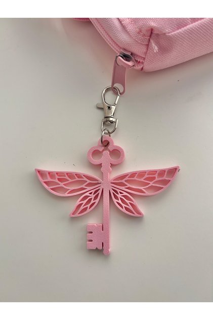 Fairycore Winged Bag Charm with Key - Bag Ornament - Couquette Winged Bag Charm - Flying Key Charm
