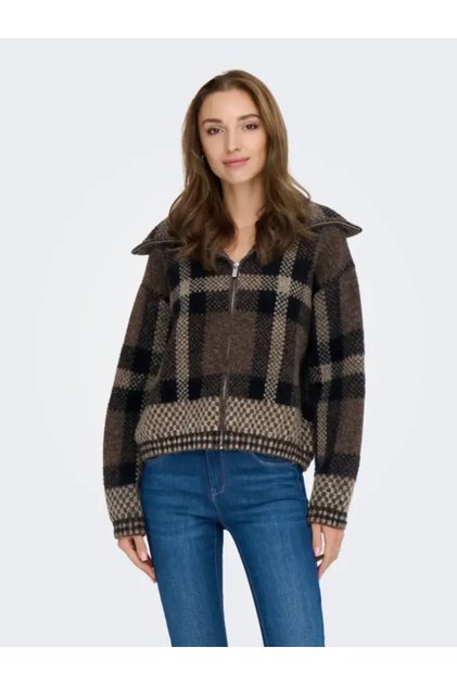 Onlmaroon Ls Zıp Collar Cardıgan Knt Kadın Kazak 15358211