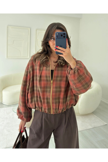 Tile Plaid Bomber Jacket - 9784