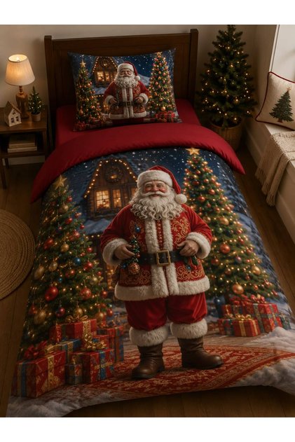 Christmas Themed, Christmas Patterned Single Duvet Cover Set