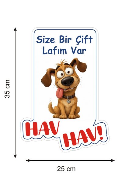 Dikkat Köpek Var Levhası Uyarı CNC Kesimli