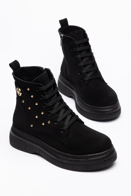 Women's Troklu Mc Accessory Lace-Up and Zippered 002 Non-Slip Thick Sole Boots & Booties