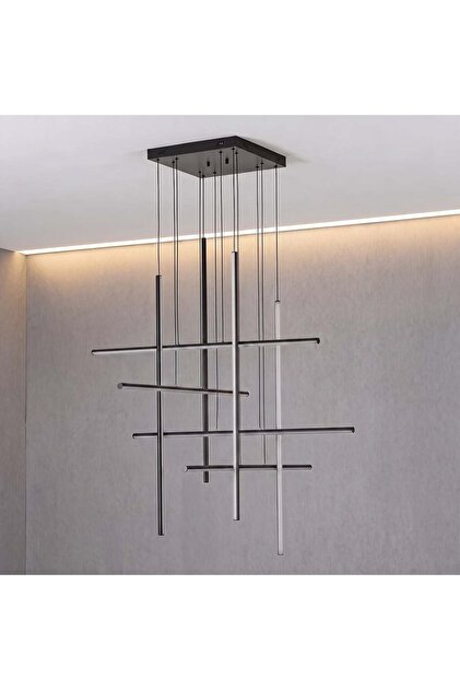 Reiser LED Pendant 3 Color Dimmable With Adjustable Height, Black, Iron, Aluminium