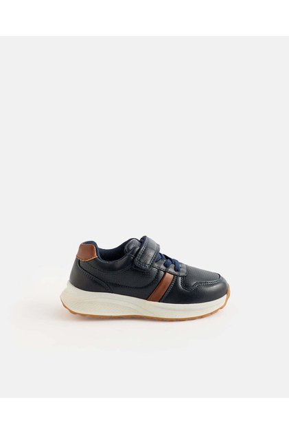 Boys Navy Colour Block Sneakers