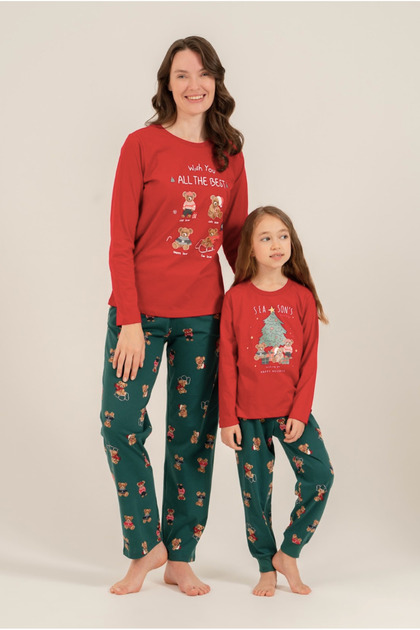 Mother-Daughter, Long Sleeve, (Sock Gift), Pajama Set. (Sizes Priced Separately)