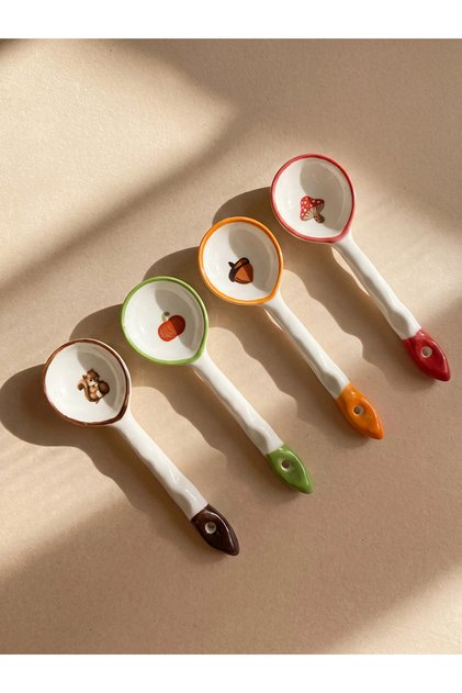 Lcw Home Mixed Printed Ceramic Spoon Holder Set of 4