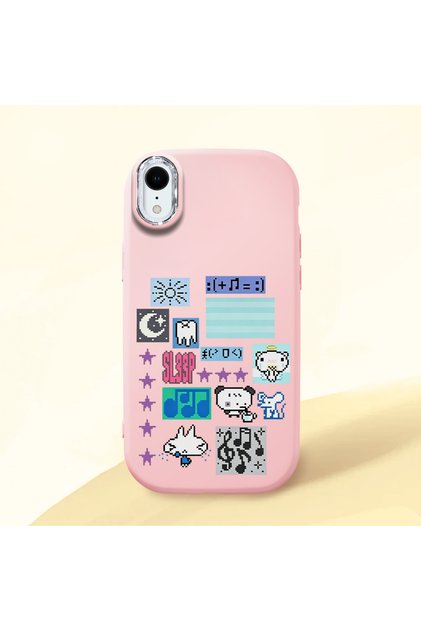 Pink Silicone Case with Shock-Absorbing Camera Protections Compatible with iPhone Xr