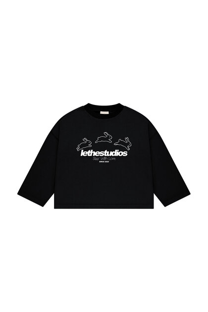 Stay With Love Baskılı Uzun Kollu Basic T-Shirt
