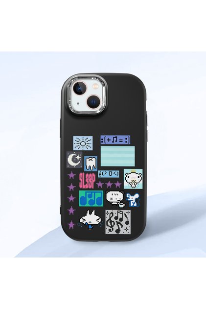 Black Silicone Case with Shock-Absorbing Camera Protections Compatible with iPhone 13/14