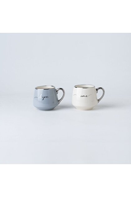 , Essential 2 Piece New Bone China Mug Set -325ml, Multi Color, Mugs Cup And Saucers
