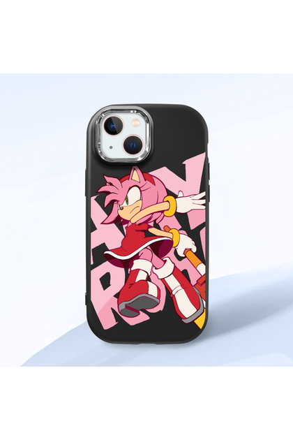 Black Silicone Case with Shock-Absorbing Camera Protections Compatible with iPhone 15 Plus/14 Plus
