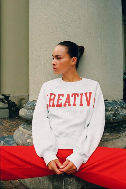 Creative grafikli sweatshirt