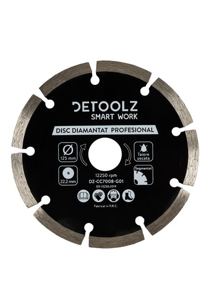 Disc diamantat segmentat 125x22.2mm, tăiere uscată