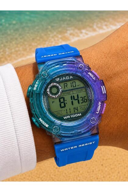 Digital 5 Atm Water Resistant Chronometer and Illuminated Two-Year Warranty Sports Wristwatch Vs.Blkt.1189