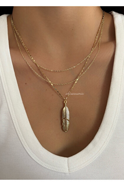 3-Piece Gold Chain Leaf Women's Gold Necklace Set