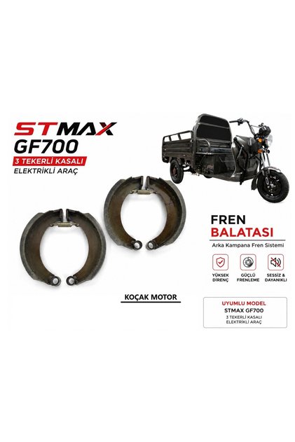 Stmax GF700 3 Tekerli Kasalı Elektrikli -AKalite- Arka Fren Balatası Sağ Sol Takım